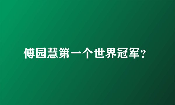傅园慧第一个世界冠军?