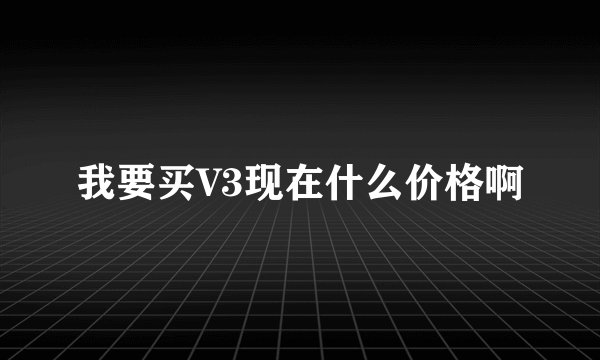 我要买V3现在什么价格啊