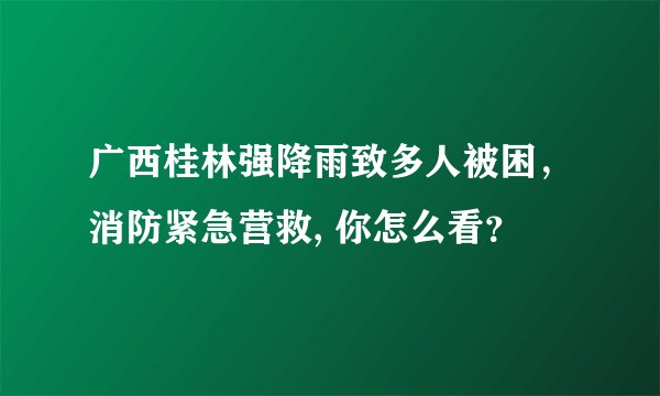 广西桂林强降雨致多人被困，消防紧急营救, 你怎么看？