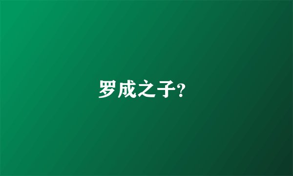 罗成之子？