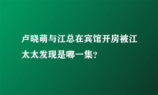 卢晓萌与江总在宾馆开房被江太太发现是哪一集?