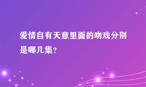 爱情自有天意里面的吻戏分别是哪几集？