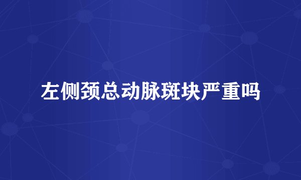 左侧颈总动脉斑块严重吗