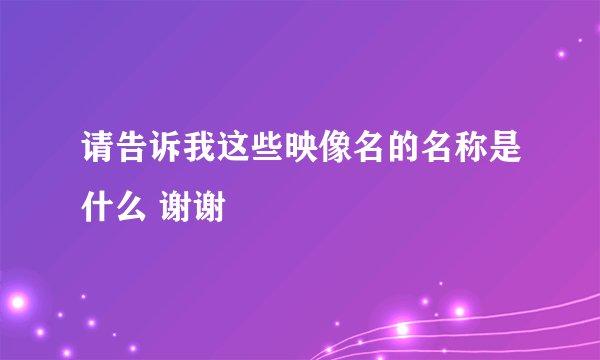 请告诉我这些映像名的名称是什么 谢谢