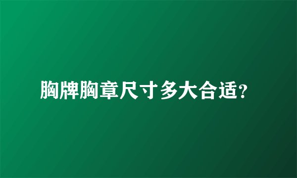 胸牌胸章尺寸多大合适？
