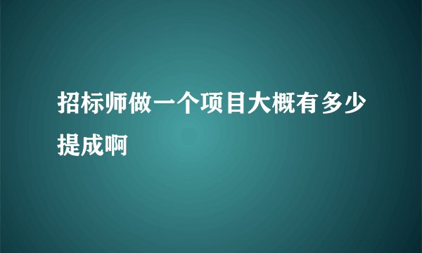 招标师做一个项目大概有多少提成啊