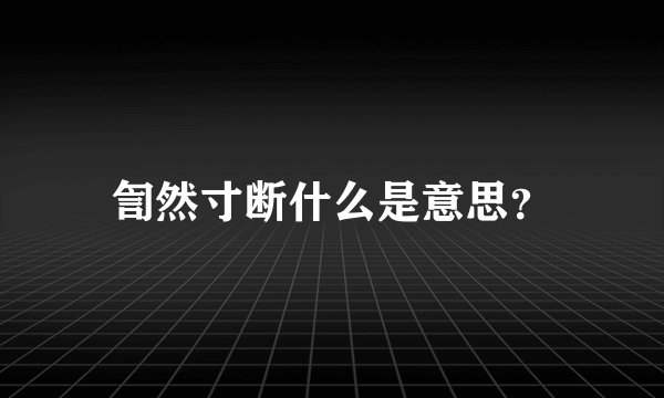 訇然寸断什么是意思？