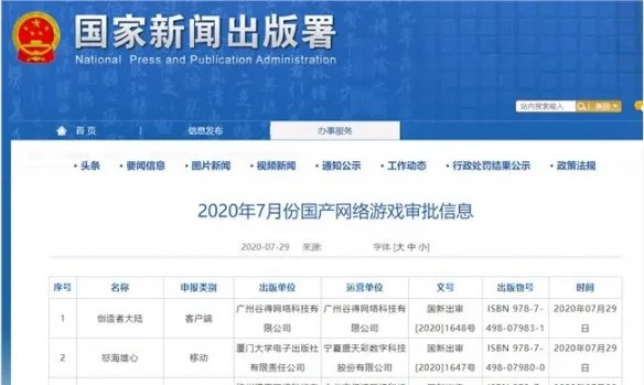 7月第三批国产游戏版号审批名单出炉 西山居雷霆游戏在列