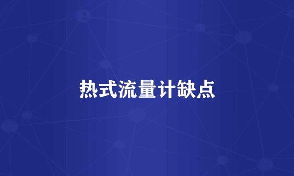 热式流量计缺点