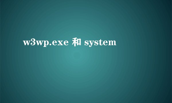 w3wp.exe 和 system