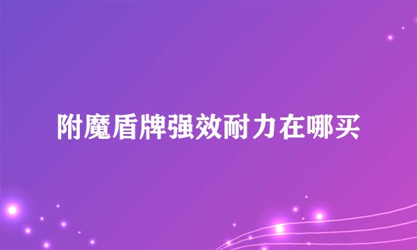 附魔盾牌强效耐力在哪买