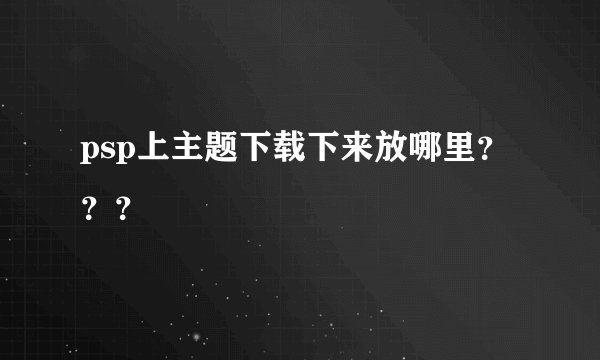 psp上主题下载下来放哪里？？？