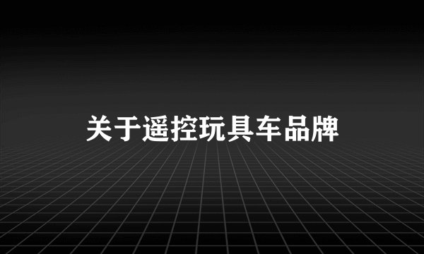 关于遥控玩具车品牌