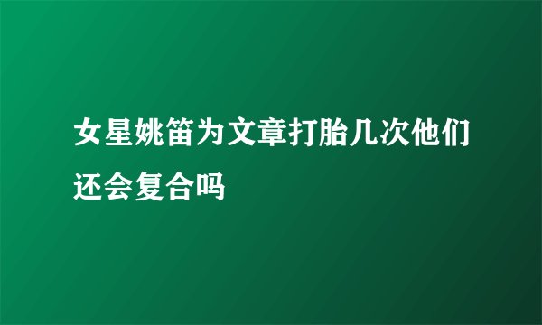 女星姚笛为文章打胎几次他们还会复合吗