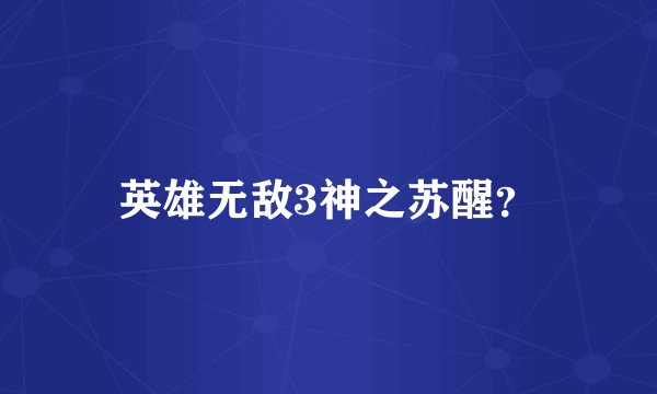 英雄无敌3神之苏醒？
