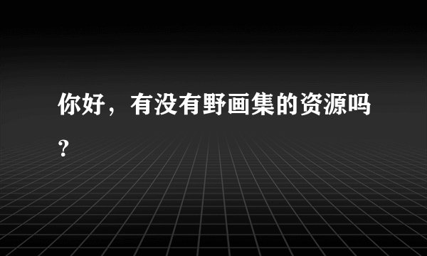 你好，有没有野画集的资源吗？