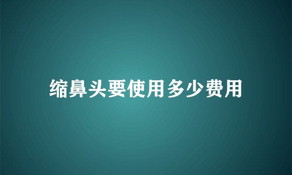 缩鼻头要使用多少费用