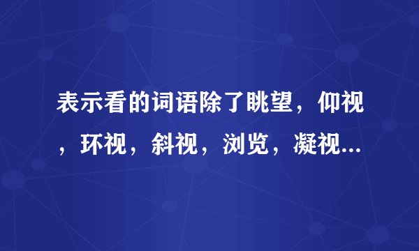 表示看的词语除了眺望,仰视,环视,斜视,浏览,凝视还有那些?如题 谢谢了
