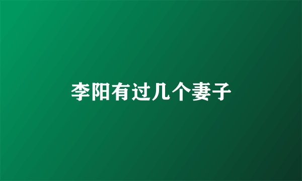 李阳有过几个妻子