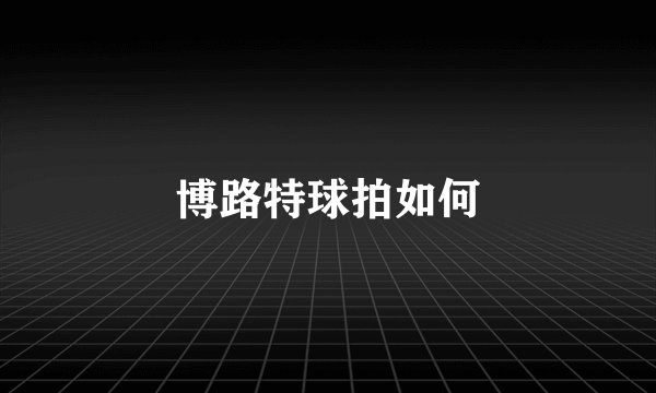 博路特球拍如何