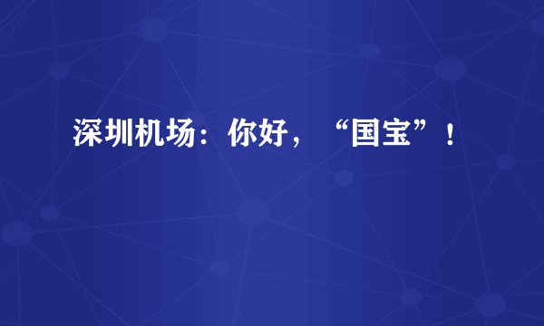 深圳机场：你好，“国宝”！