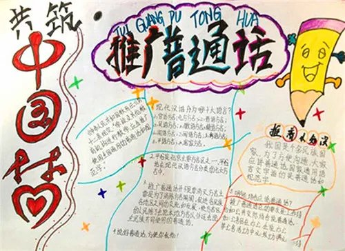 关于同讲普通话携手进小康手抄报内容2020