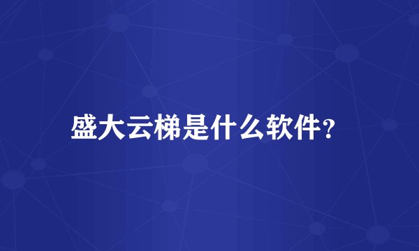 盛大云梯是什么软件？