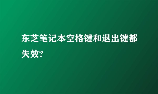 东芝笔记本空格键和退出键都失效?