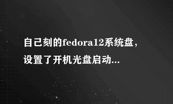 自己刻的fedora12系统盘，设置了开机光盘启动，但是没进入安装界面