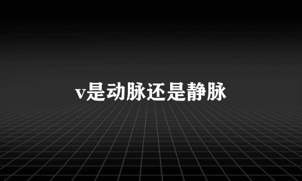 v是动脉还是静脉