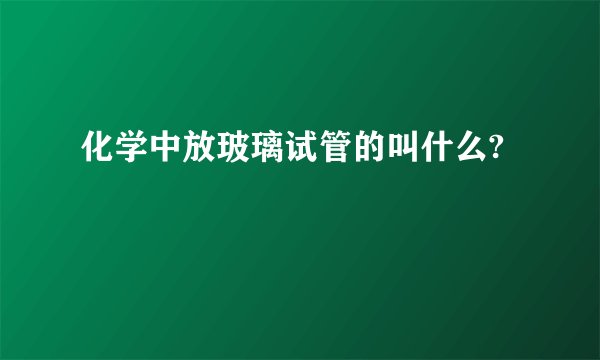 化学中放玻璃试管的叫什么?