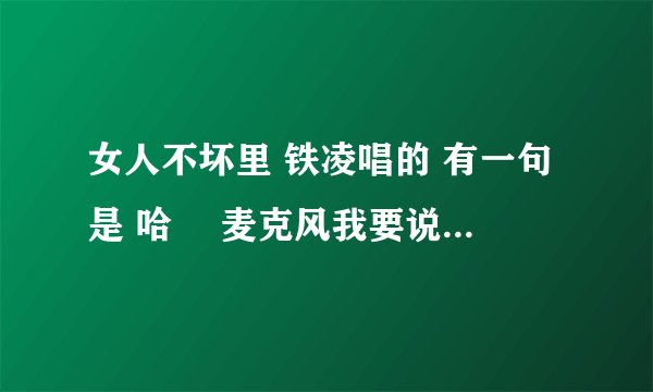 女人不坏里 铁凌唱的 有一句是 哈啰 麦克风我要说些什么 这是什么歌