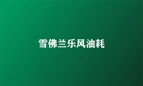 雪佛兰乐风油耗