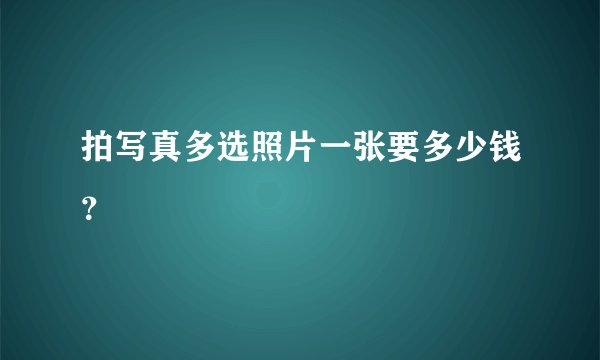 拍写真多选照片一张要多少钱?