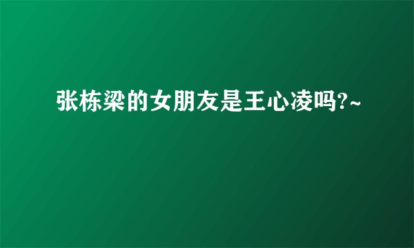 张栋梁的女朋友是王心凌吗?~