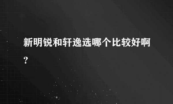新明锐和轩逸选哪个比较好啊?