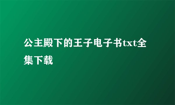 公主殿下的王子电子书txt全集下载