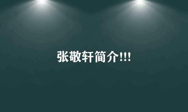 张敬轩简介!!!
