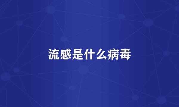 流感是什么病毒