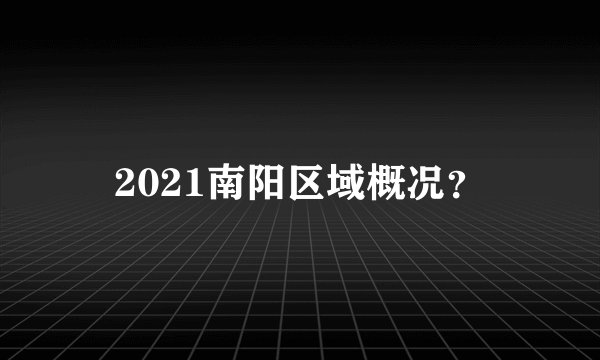 2021南阳区域概况？