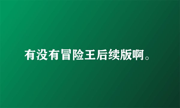 有没有冒险王后续版啊。