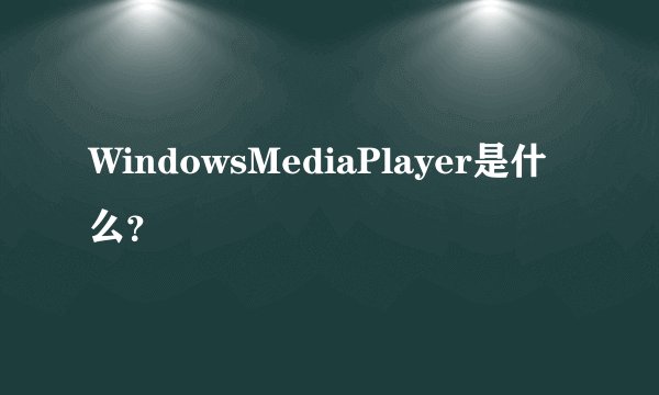 WindowsMediaPlayer是什么？