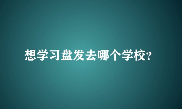想学习盘发去哪个学校？