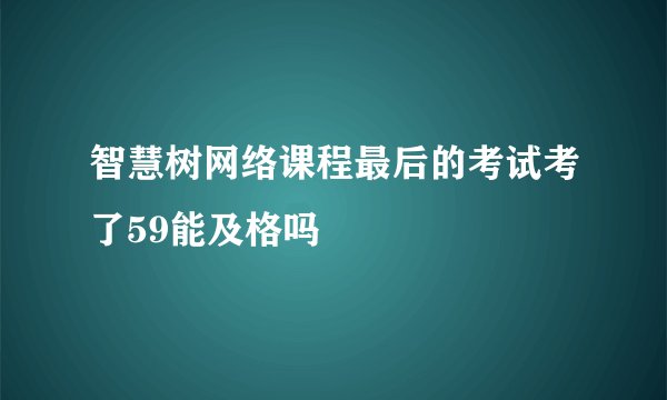 智慧树网络课程最后的考试考了59能及格吗