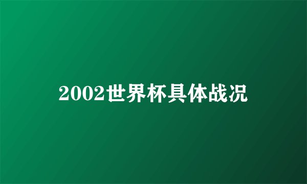 2002世界杯具体战况