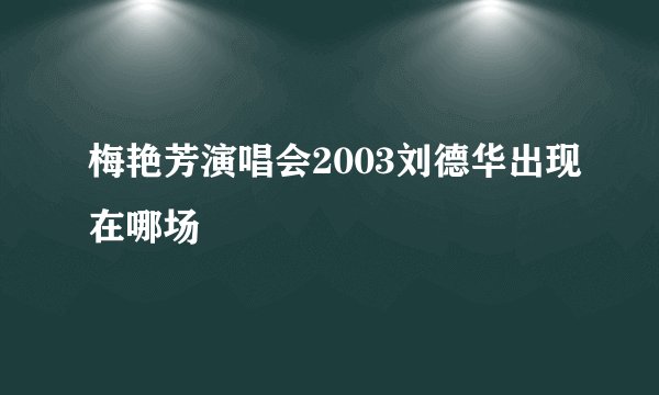 梅艳芳演唱会2003刘德华出现在哪场