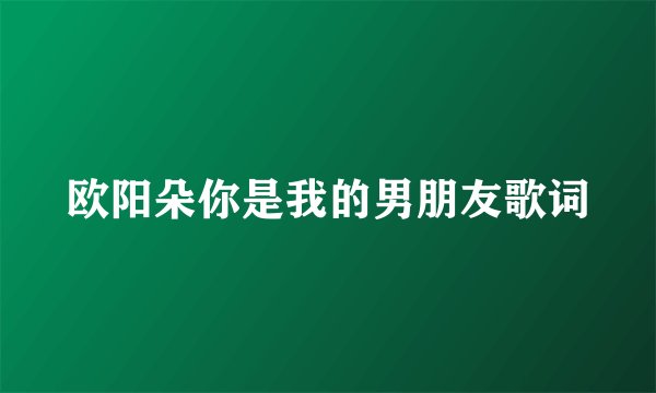 欧阳朵你是我的男朋友歌词