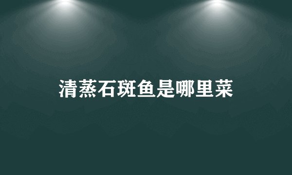 清蒸石斑鱼是哪里菜