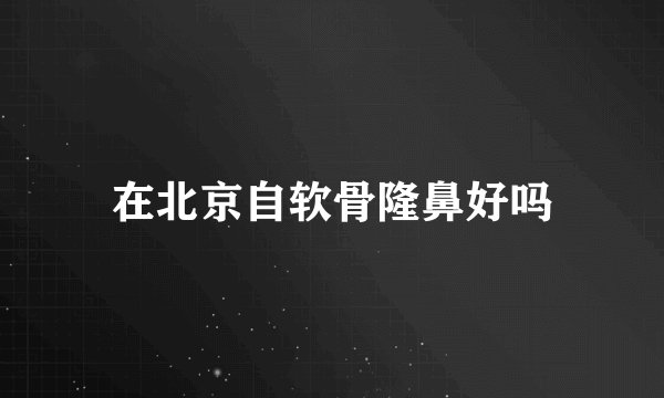 在北京自软骨隆鼻好吗