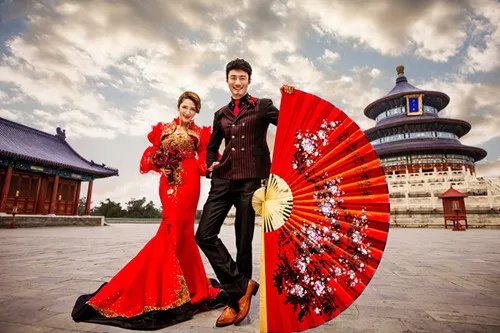 中式婚纱摄影 最美婚纱照背景场地